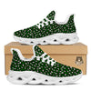 Dark Green Leopard Print Pattern White Running Shoes-grizzshop