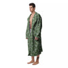 Dark Green Paisley Bandana Print Men's Robe-grizzshop