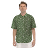 Dark Green Paisley Bandana Print Men's Short Sleeve Shirts-grizzshop