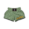 Dark Green Paisley Bandana Print Muay Thai Boxing Shorts-grizzshop