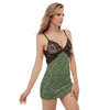 Dark Green Paisley Bandana Print Women's Sexy Night Dress-grizzshop