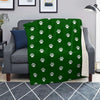 Dark Green Paw Print Blanket-grizzshop