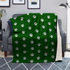 Dark Green Paw Print Blanket-grizzshop