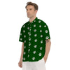 Dark Green Paw Print Men's Short Sleeve Shirts-grizzshop