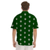 Dark Green Paw Print Men's Short Sleeve Shirts-grizzshop