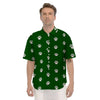 Dark Green Paw Print Men's Short Sleeve Shirts-grizzshop