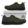 Dark Green Tattersall Print Pattern Black Sneaker-grizzshop