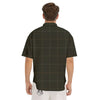 Dark Green Tattersall Print Pattern Men's Short Sleeve Shirts-grizzshop