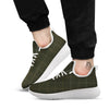 Dark Green Tattersall Print Pattern White Athletic Shoes-grizzshop