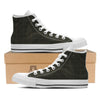 Dark Green Tattersall Print Pattern White High Top Shoes-grizzshop