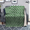 Dark Green Wave Striped Print Blanket-grizzshop