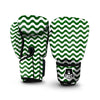 Dark Green Wave Striped Print Boxing Gloves-grizzshop