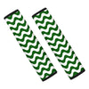Dark Green Wave Striped Print Car Seat Belt Cover-grizzshop