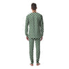 Dark Green Zigzag Print Pattern Men's Pajamas-grizzshop