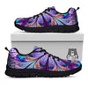 Dark Mandala Teal And Purple Print Black Sneaker-grizzshop