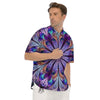 Dark Mandala Teal And Purple Print Men's Short Sleeve Shirts-grizzshop