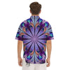 Dark Mandala Teal And Purple Print Men's Short Sleeve Shirts-grizzshop