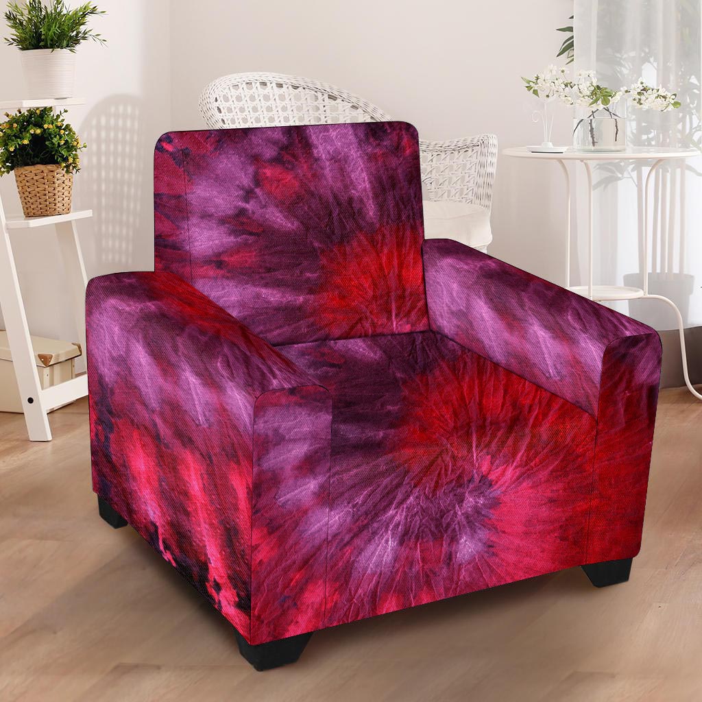 Dark Red Tie Dye Armchair Cover-grizzshop