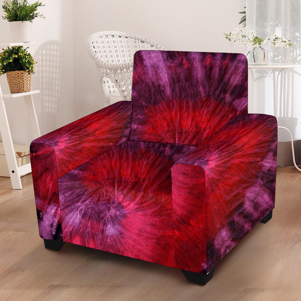 Dark Red Tie Dye Armchair Cover-grizzshop