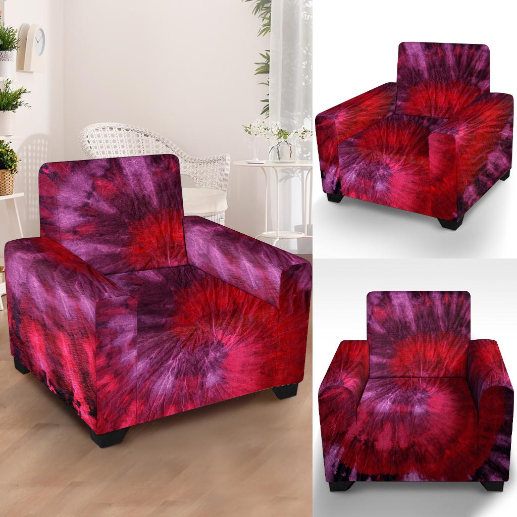 Dark Red Tie Dye Armchair Cover-grizzshop