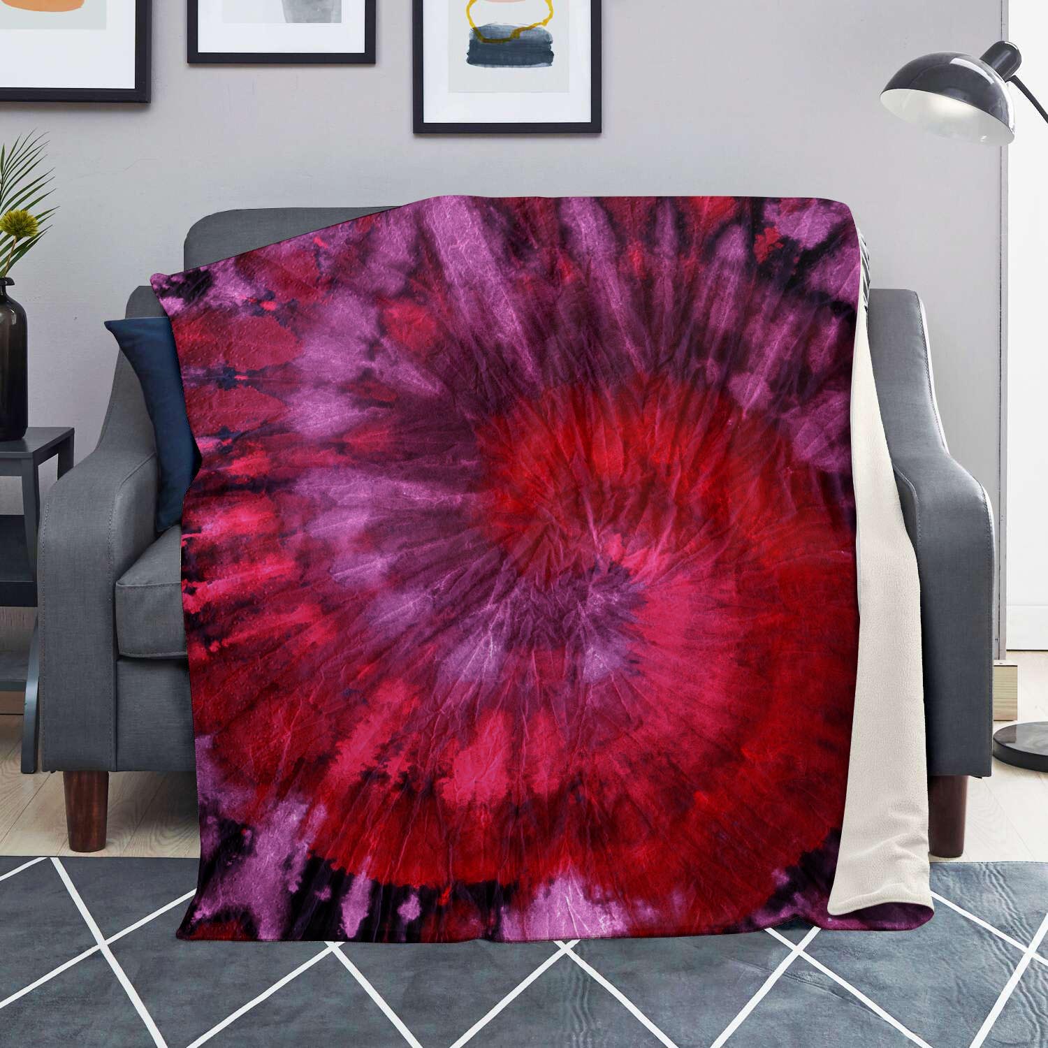 Dark Red Tie Dye Blanket-grizzshop