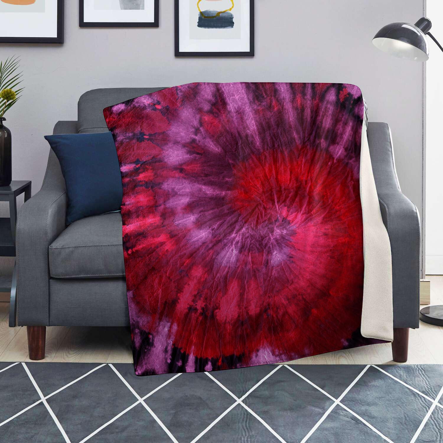 Dark Red Tie Dye Blanket-grizzshop