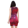 Dark Red Tie Dye Bodycon Dress-grizzshop