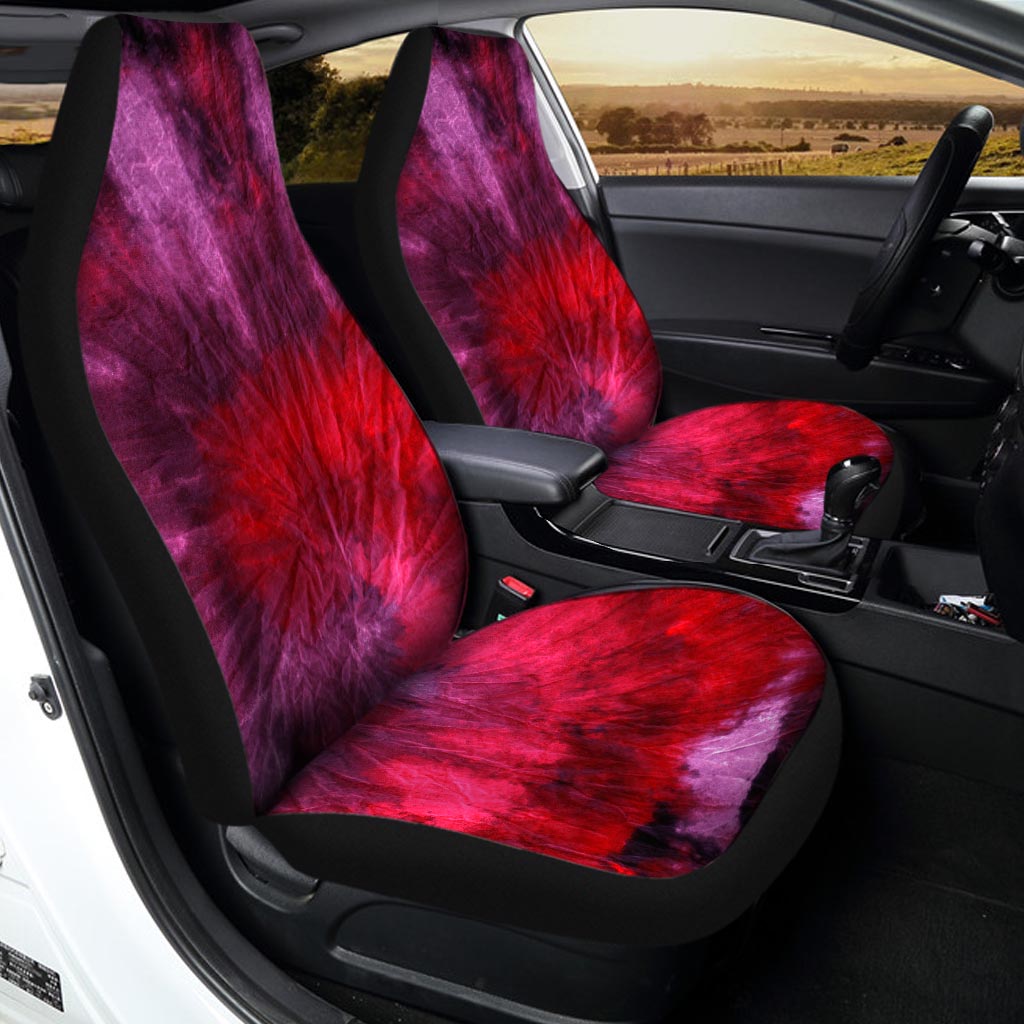 Dark Red Tie Dye Car Seat Covers-grizzshop