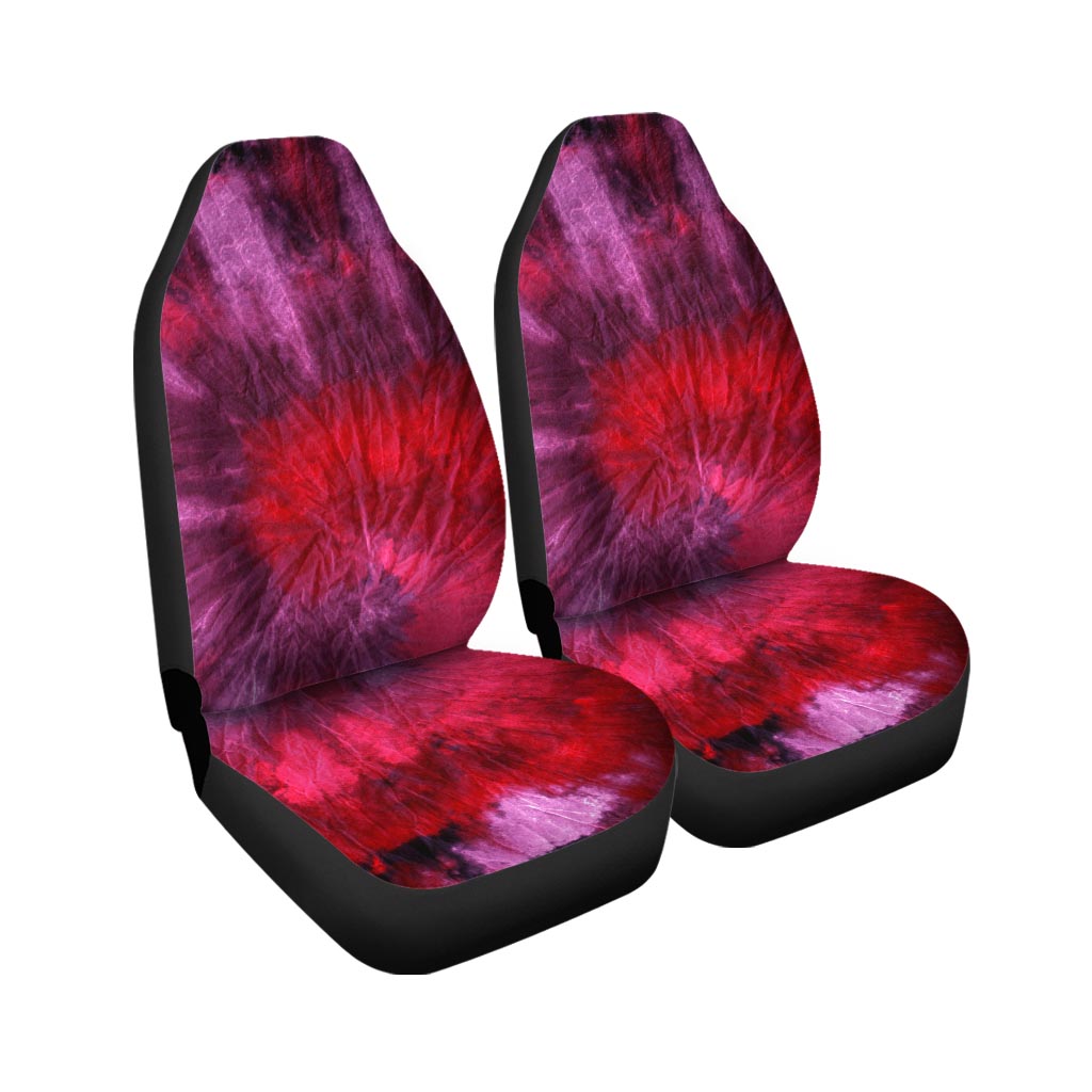 Dark Red Tie Dye Car Seat Covers-grizzshop