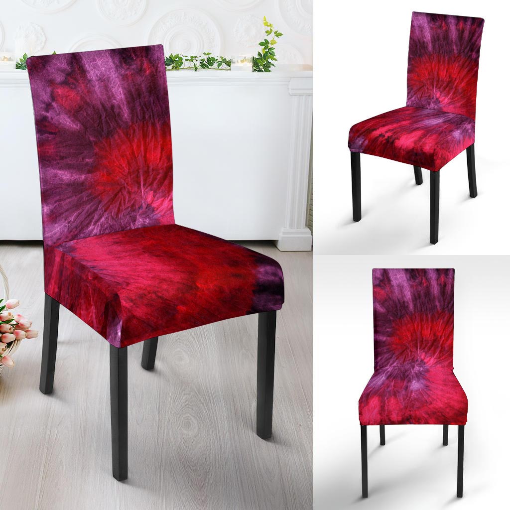 Dark Red Tie Dye Chair Cover-grizzshop