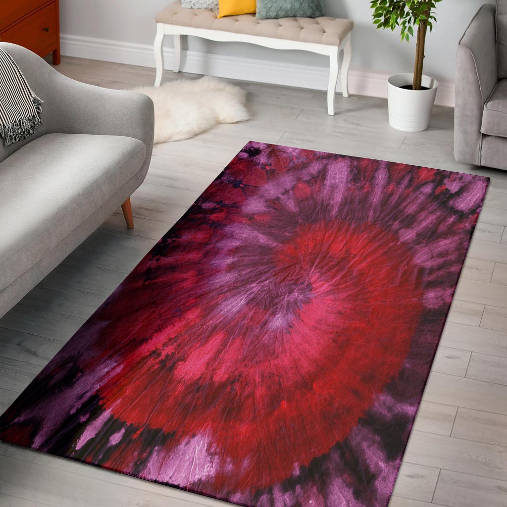 Dark Red Tie Dye Floor Mat-grizzshop