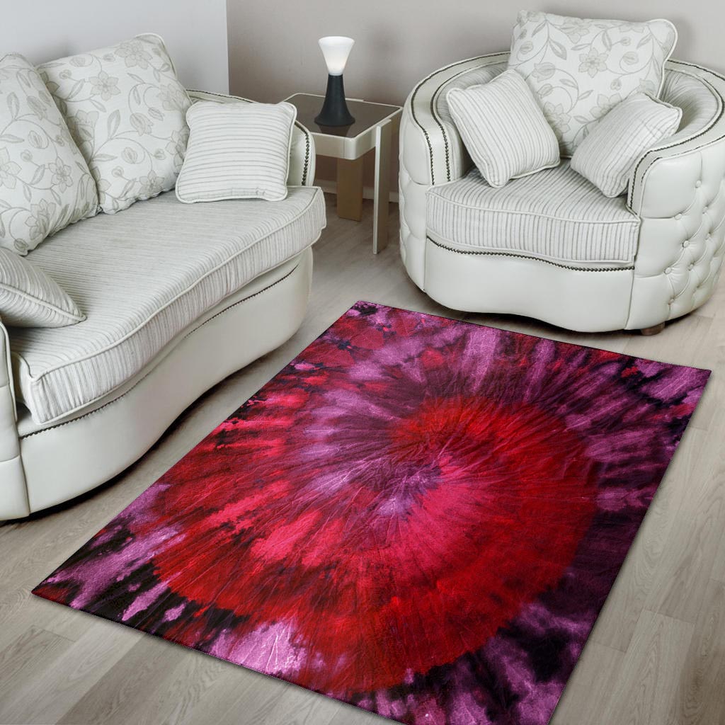 Dark Red Tie Dye Floor Mat-grizzshop