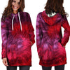 Dark Red Tie Dye Hoodie Dress-grizzshop