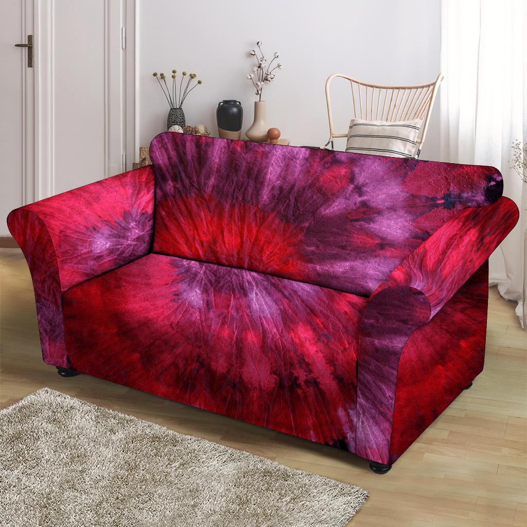 Dark Red Tie Dye Loveseat Cover-grizzshop