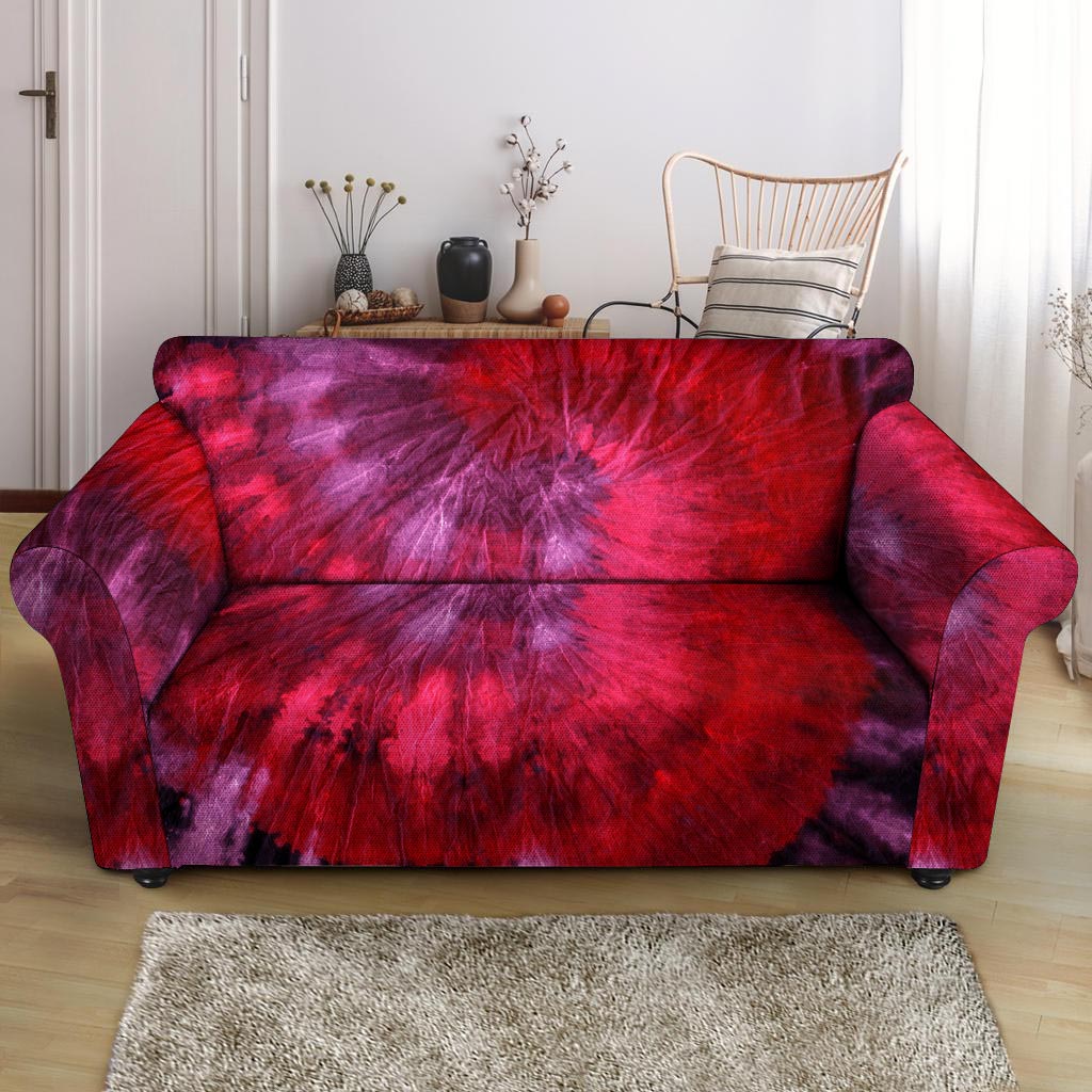 Dark Red Tie Dye Loveseat Cover-grizzshop