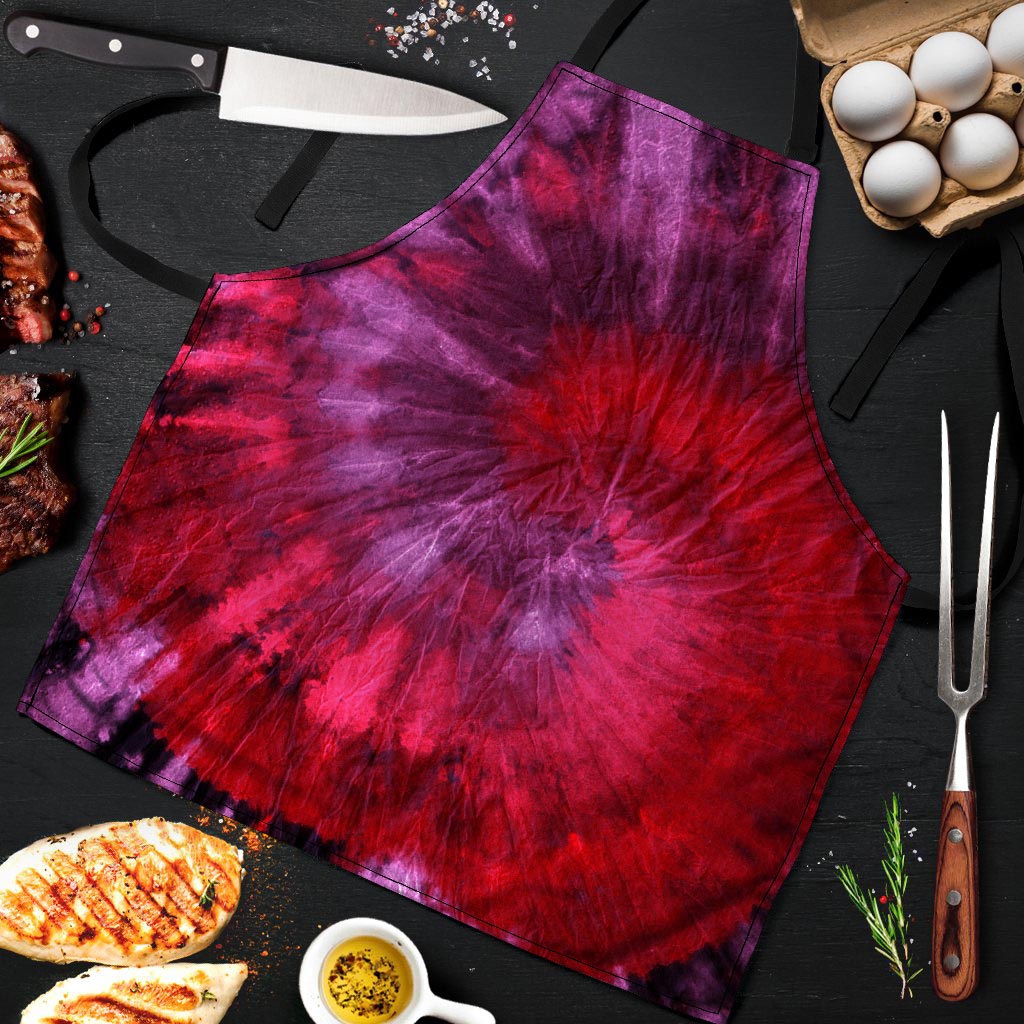 Dark Red Tie Dye Men's Apron-grizzshop