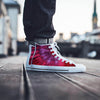 Dark Red Tie Dye Men's High Top Shoes-grizzshop