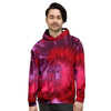 Dark Red Tie Dye Men's Hoodie-grizzshop