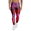 Dark Red Tie Dye Men's Leggings-grizzshop