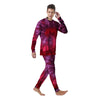 Dark Red Tie Dye Men's Pajamas-grizzshop