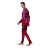 Dark Red Tie Dye Men's Pajamas-grizzshop