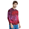 Dark Red Tie Dye Men's Sweatshirt-grizzshop