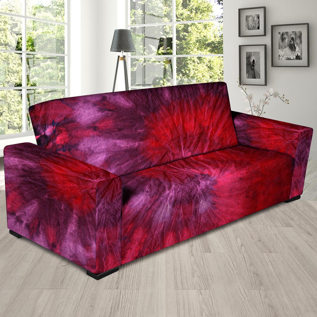 Dark Red Tie Dye Sofa Cover-grizzshop