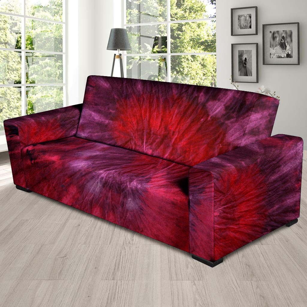 Dark Red Tie Dye Sofa Cover-grizzshop