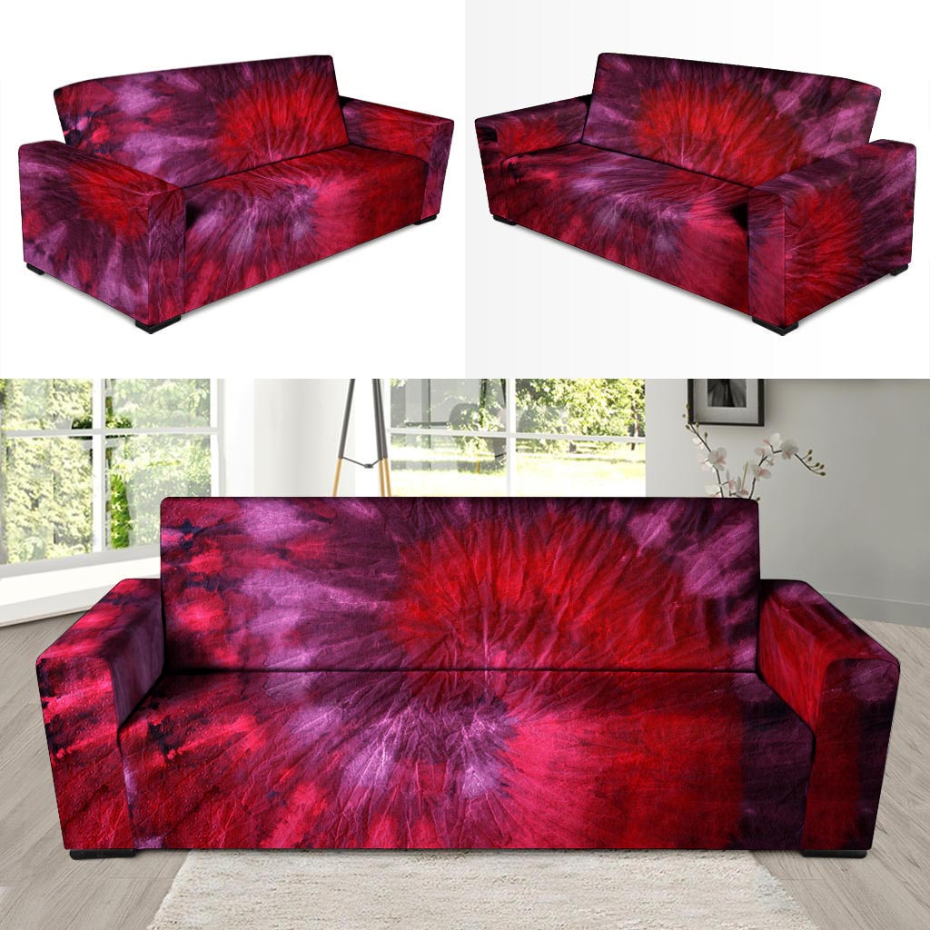 Dark Red Tie Dye Sofa Cover-grizzshop