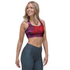 Dark Red Tie Dye Sports Bra-grizzshop