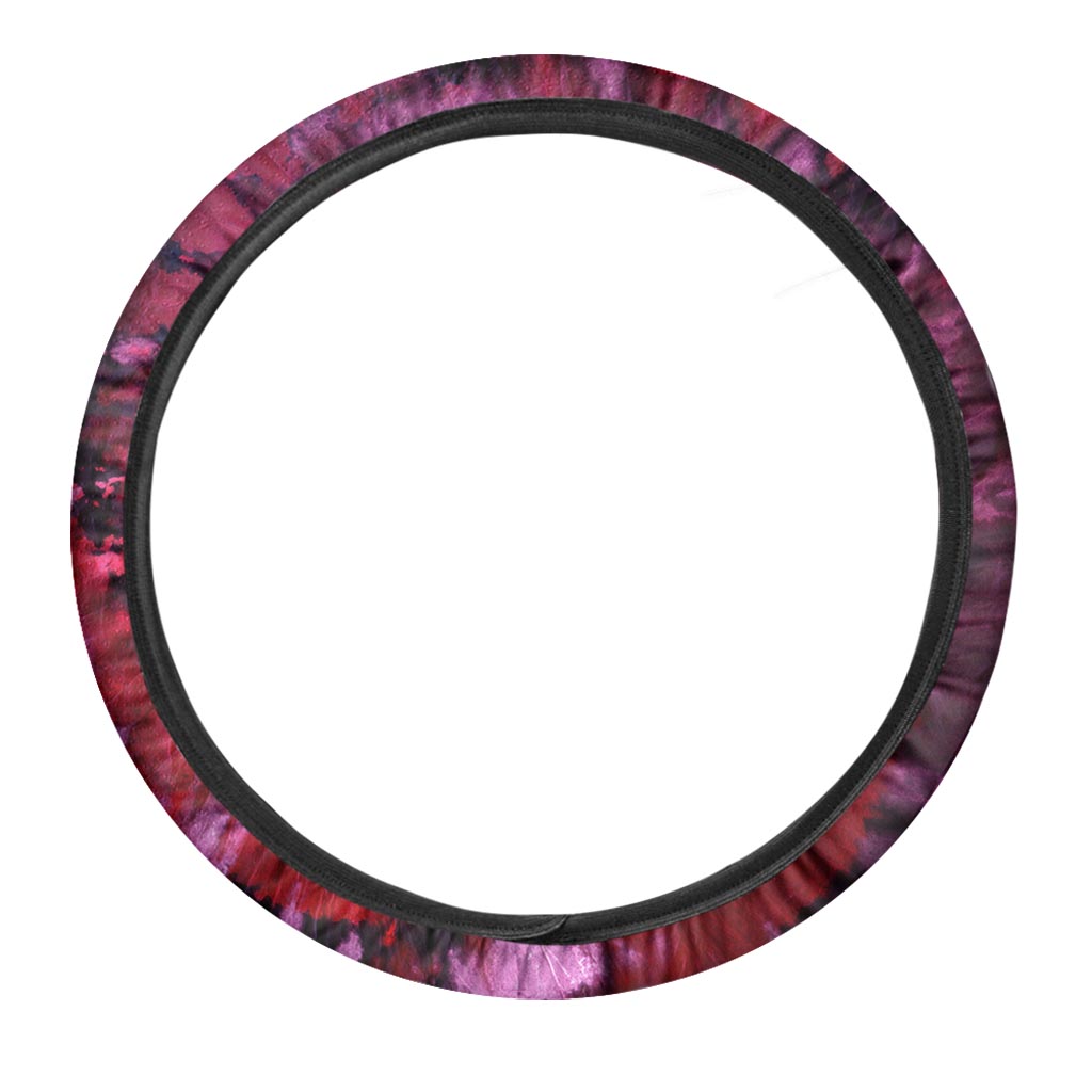 Dark Red Tie Dye Steering Wheel Cover-grizzshop