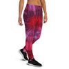 Dark Red Tie Dye Women's Joggers-grizzshop