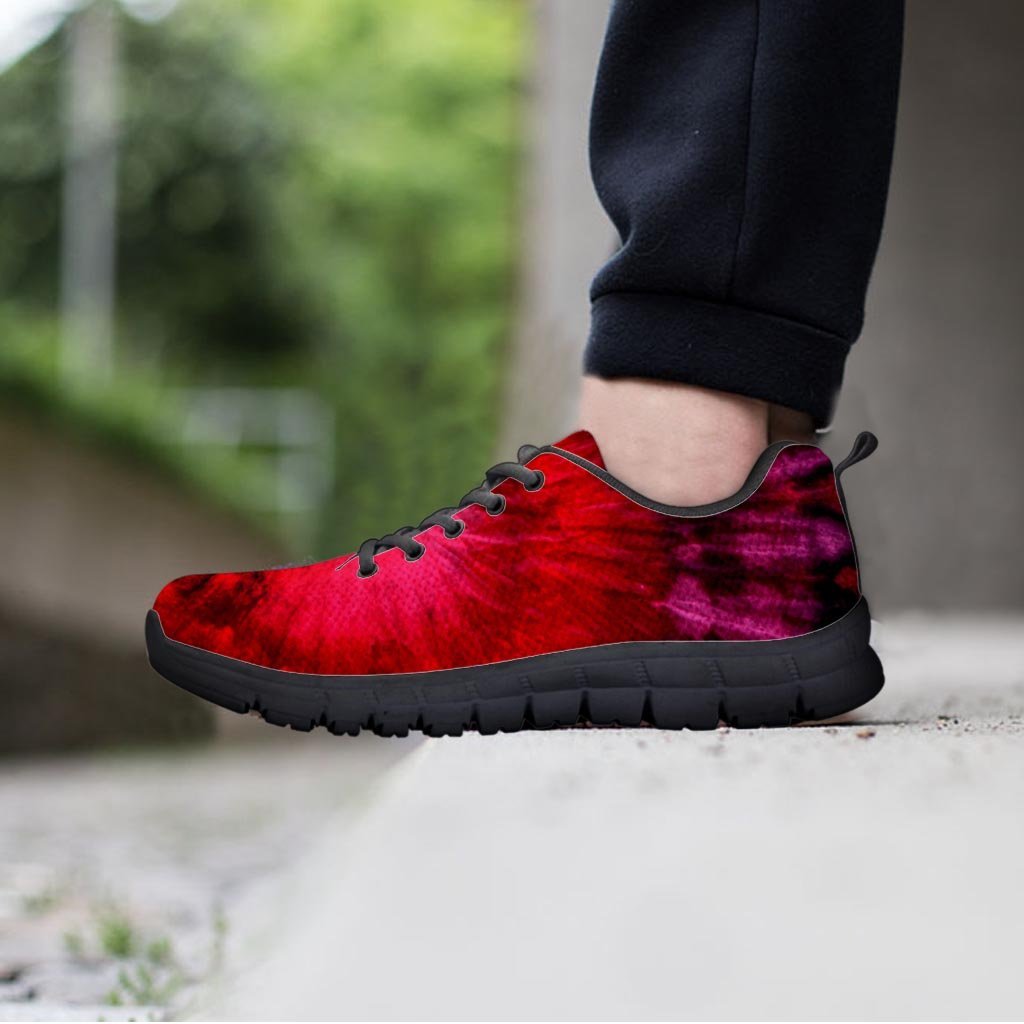 Dark Red Tie Dye Women's Sneakers-grizzshop