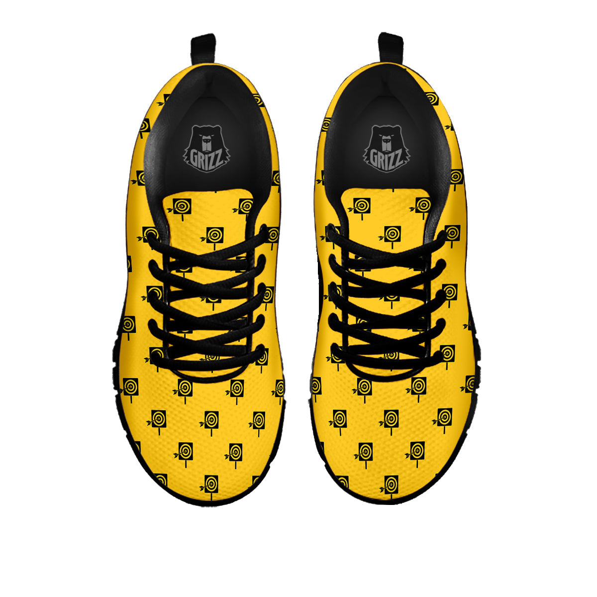 Dart Yellow And Black Print Pattern Black Sneaker-grizzshop